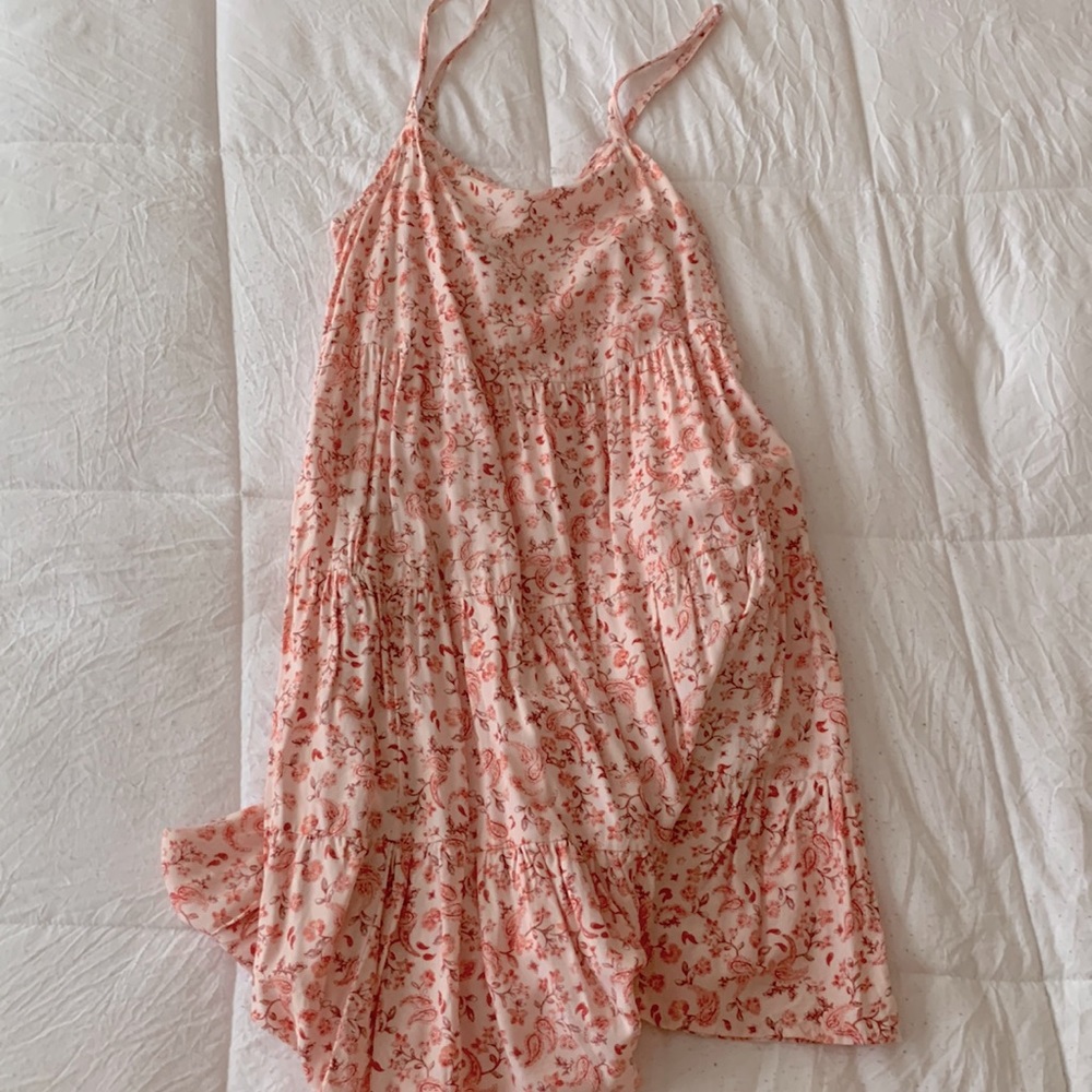 pink ruffled summer dress